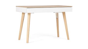Стол письменный Mellow, (Меллоу) цвет Белый премиум + Дуб Сонома