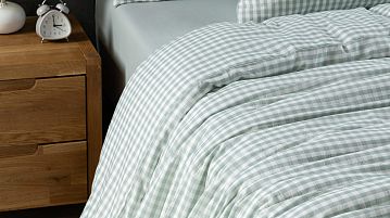Комплект постельного белья без простыни Organic Cotton (Органик Коттон) Фисташковая клетка